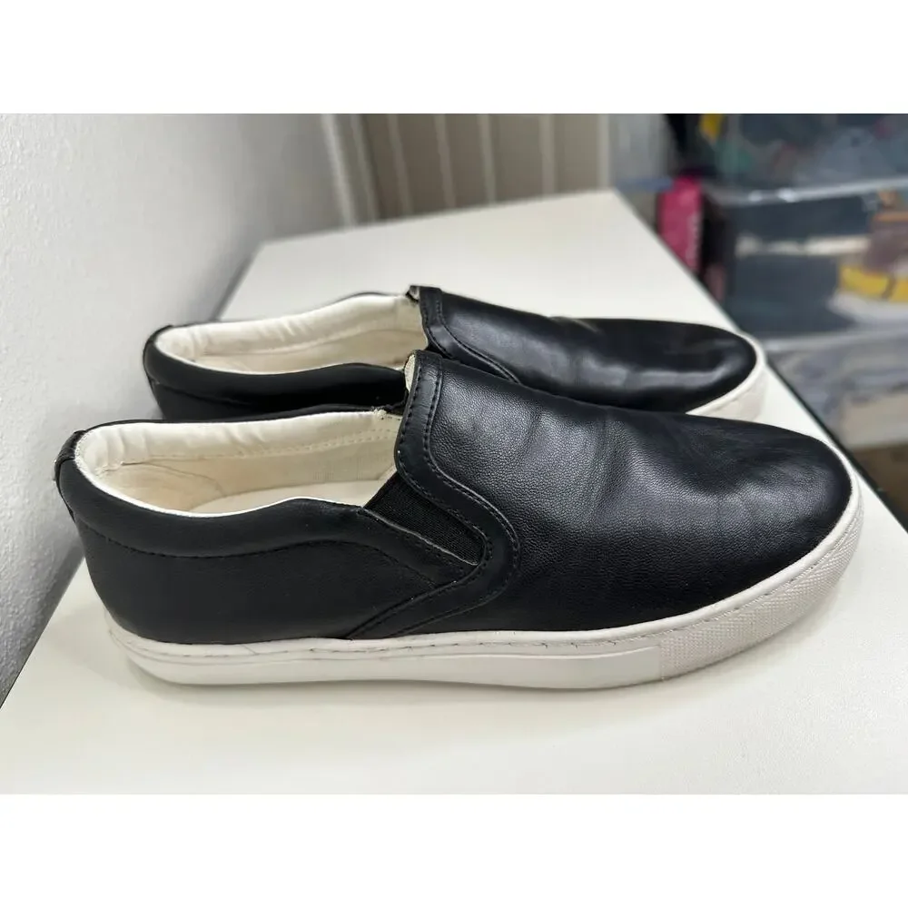 Sam Edelman Black Leather White Base Slip On Shoe 5